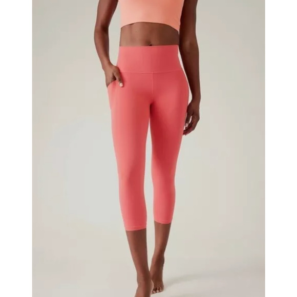 Athleta WORKOUT SET Salutation Stash Pocket II Capri & Exhale Bra 3X Coral NWT‎ - Picture 5 of 11